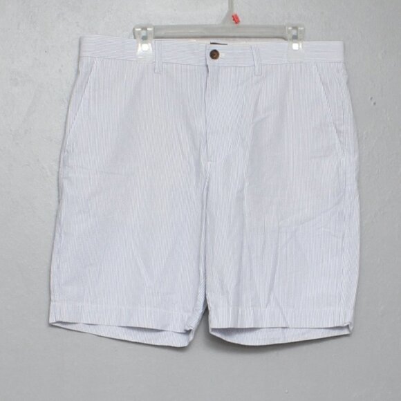 J crew factory blue and white striped seersucker cotton shorts - Picture 1 of 6